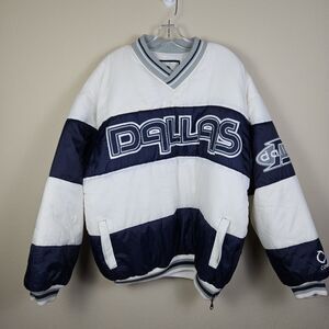 RARE Vintage Dallas Cowboys 90s Conic Puffer Coat Mens L Bomber Jacket Texas NFL